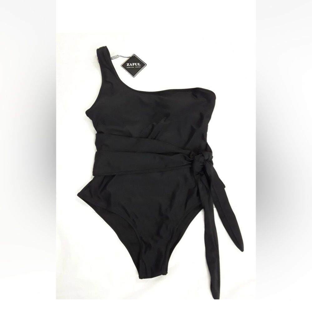 ZAFUL Women's One Piece Swimsuit Ribbed Adjustable Straps Brown Size‎ 6